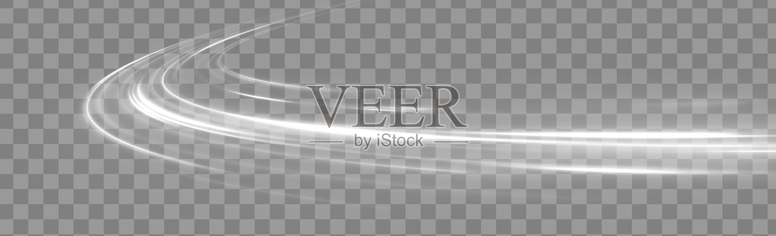 白色闪亮的螺旋波火花插画图片素材