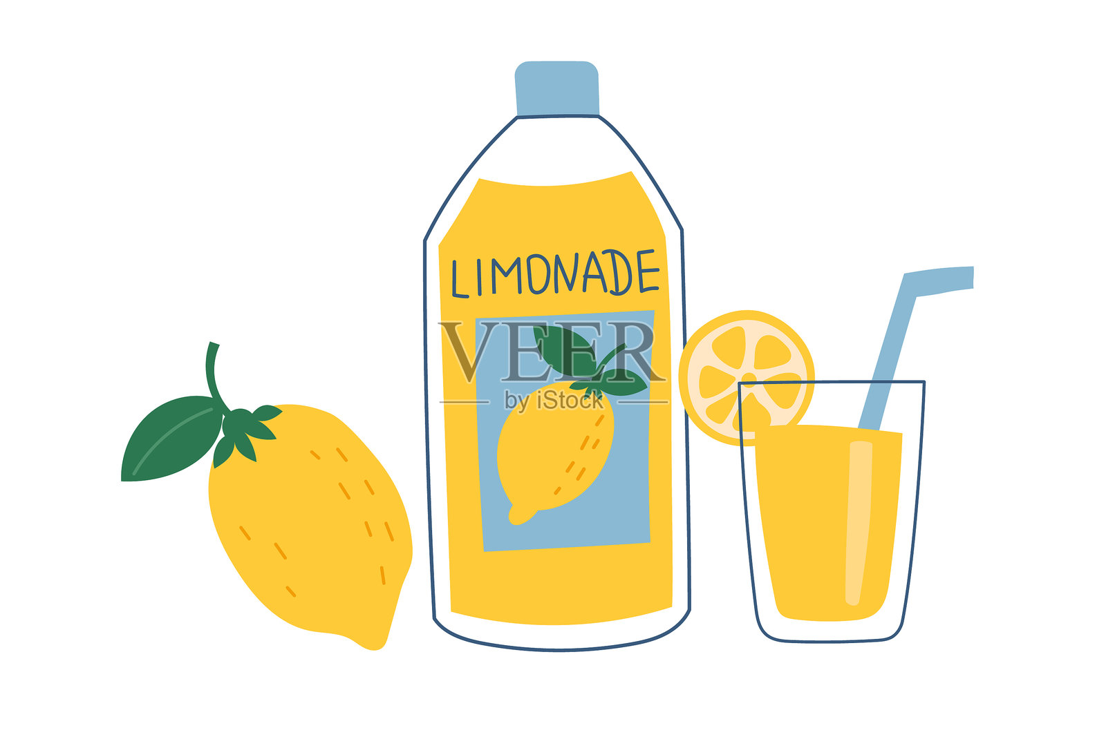 柠檬水2插画图片素材