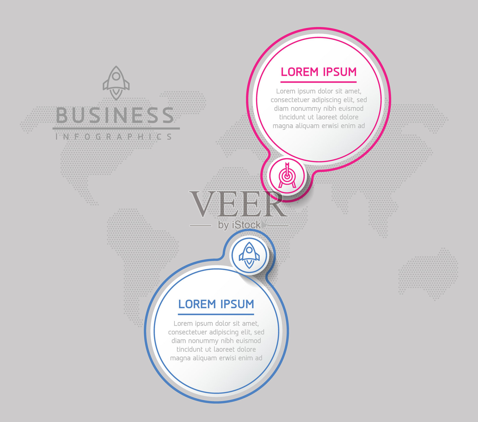 矢量商业演示连接步骤信息图模板插画图片素材