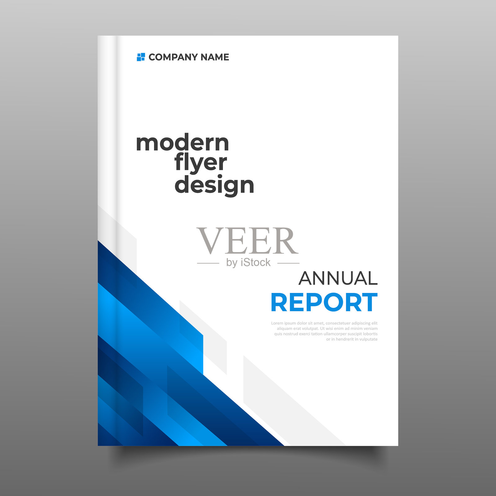 商业蓝色渐变年度报告封面模板传单几何设计插画图片素材