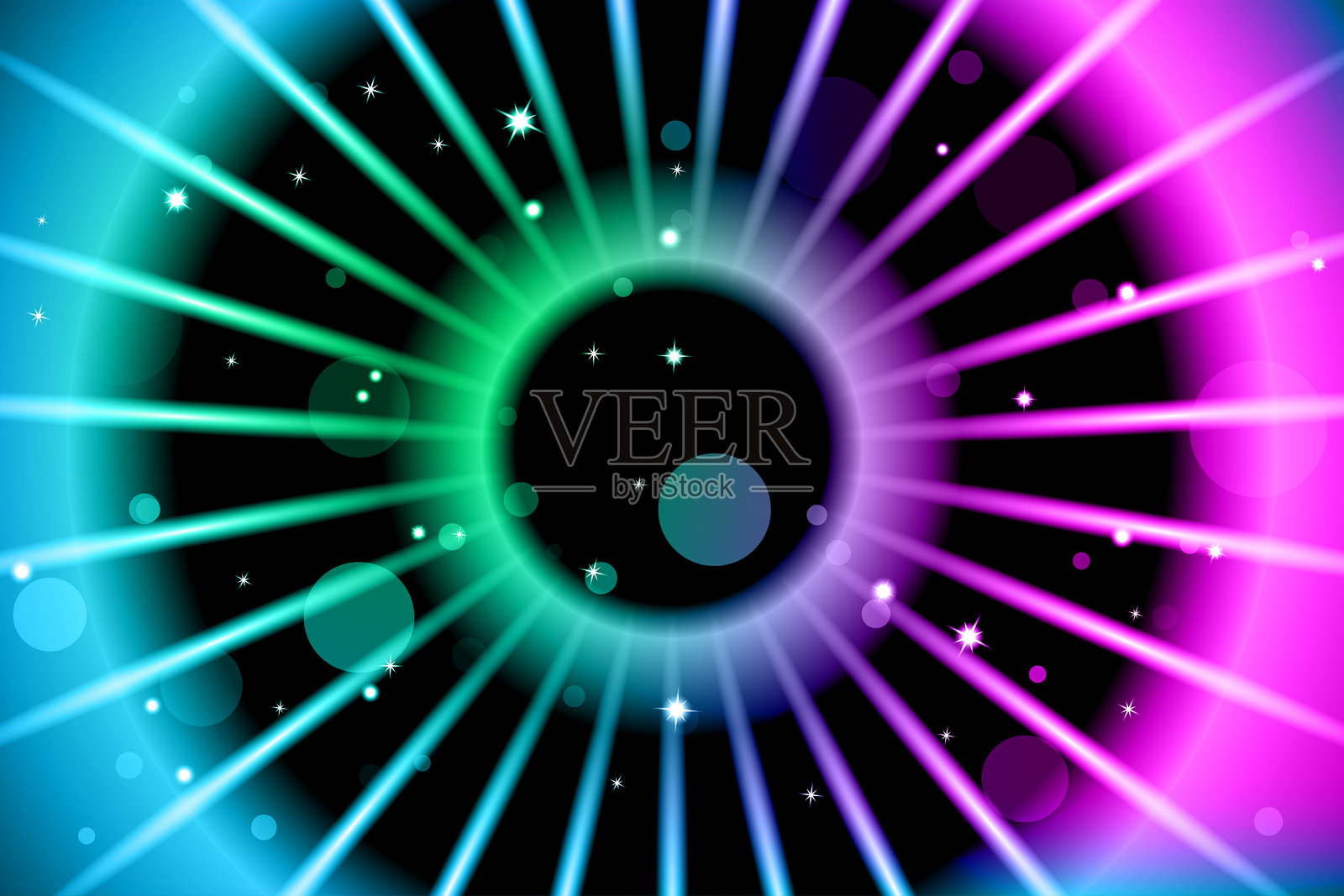 发光的圆圈和火花插画图片素材