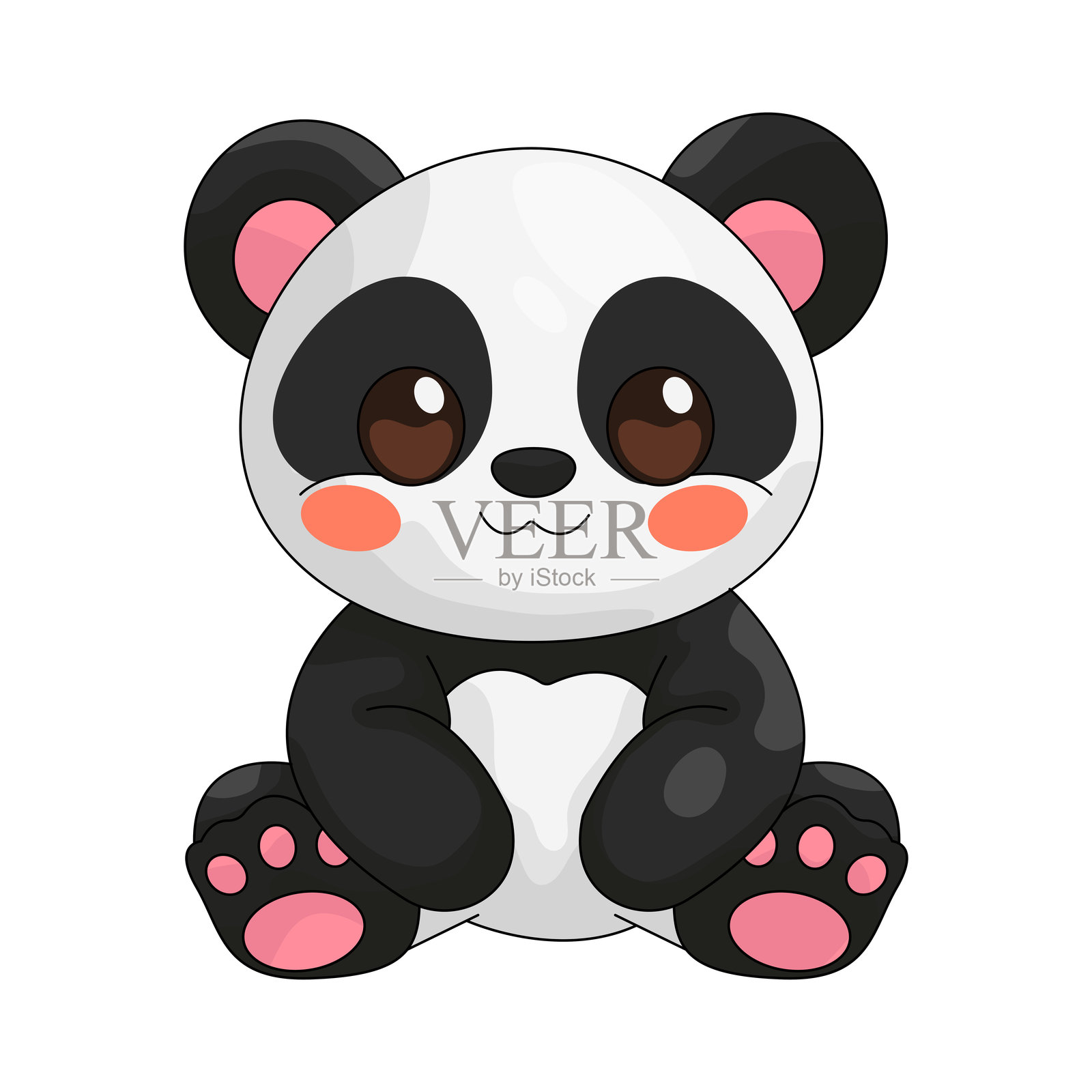 可爱的熊猫插画图片素材