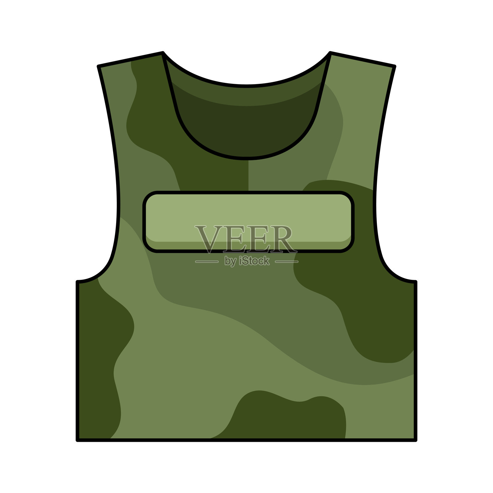 防弹背心插画图片素材
