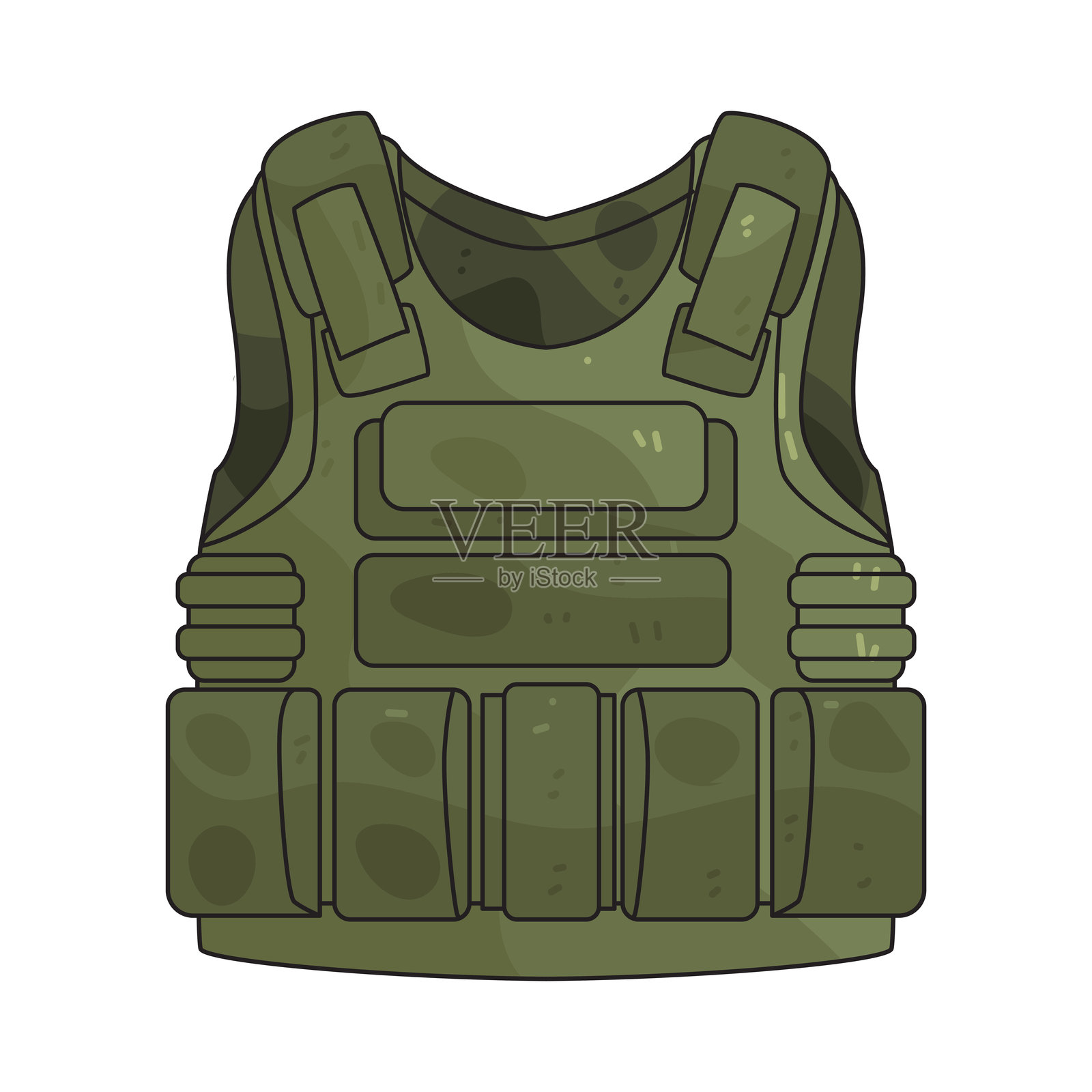 防弹背心插画图片素材