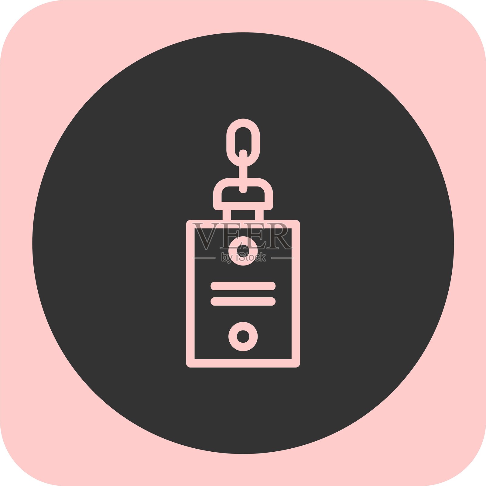 钥匙扣线性圆形图标插画图片素材