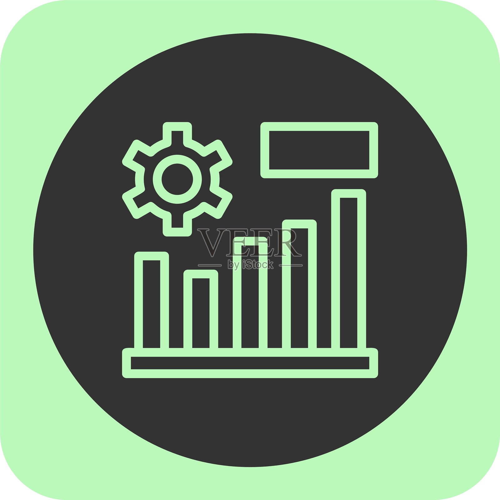 成功图表线性圆形图标插画图片素材