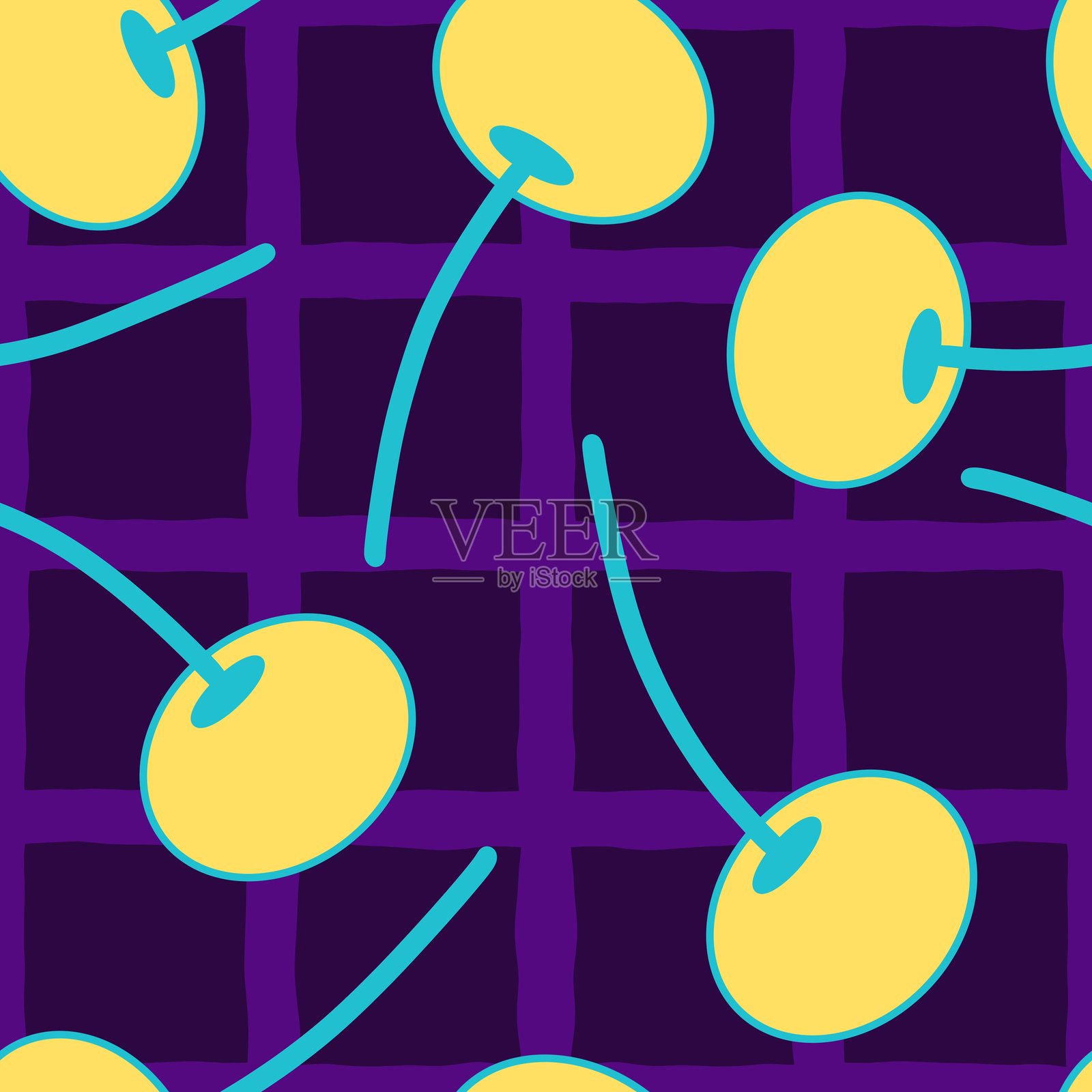 水果无缝樱桃图案，适用于面料、纺织品和包装插画图片素材