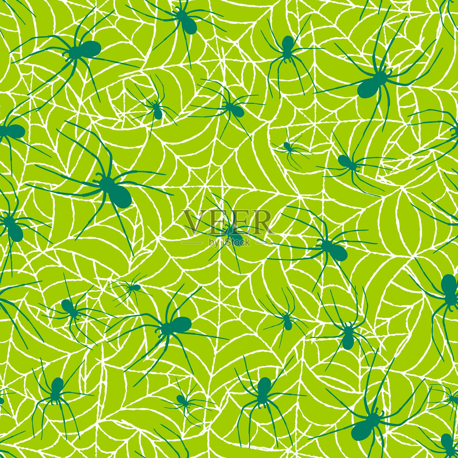 万圣节无缝蜘蛛图案，适用于面料、纺织品和包装插画图片素材