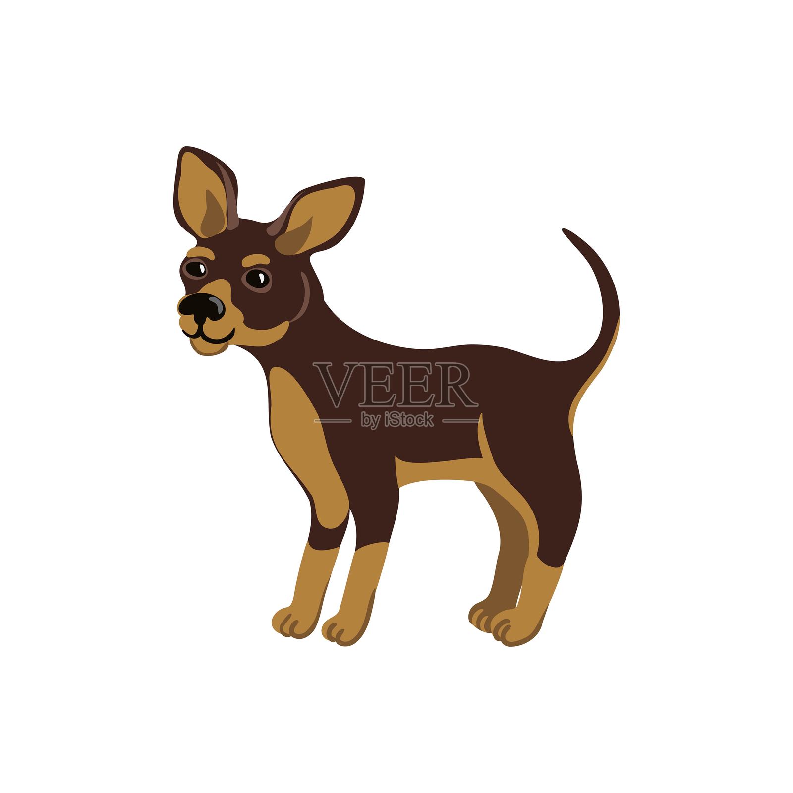 可爱的狗狗矢量图绘画插画图片素材