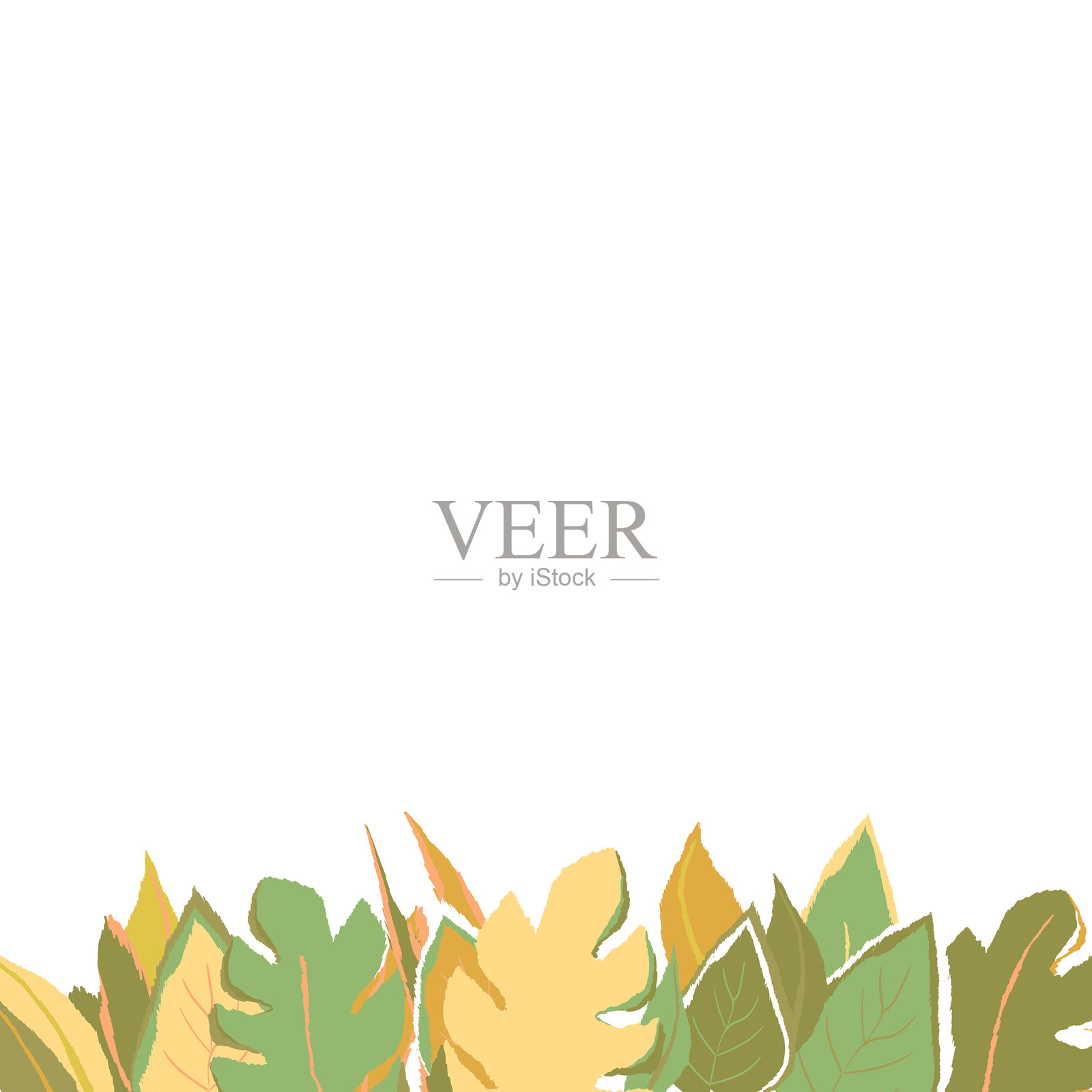 白色背景上的多彩异国花卉框架。装饰性边框配有热带叶子。适用于壁纸、海报、卡片的矢量插图。涂鸦风格。留白空间。插画图片素材