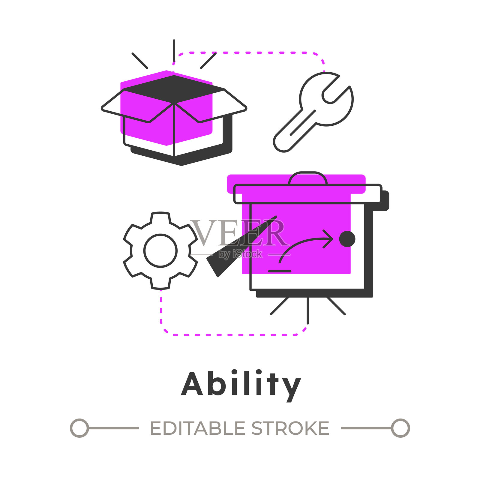 现代线性概念图标插画图片素材