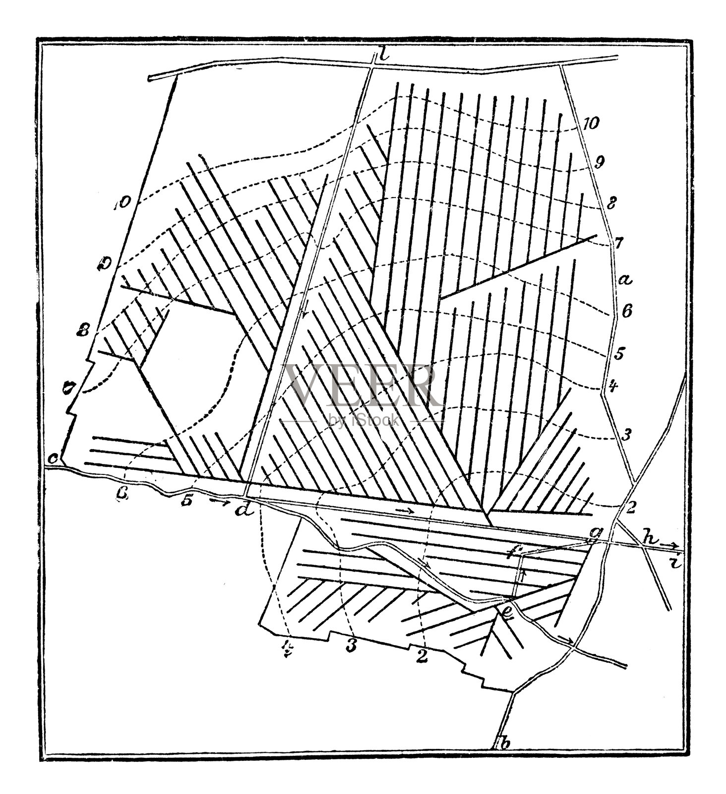 沟壑地形的排水插画图片素材