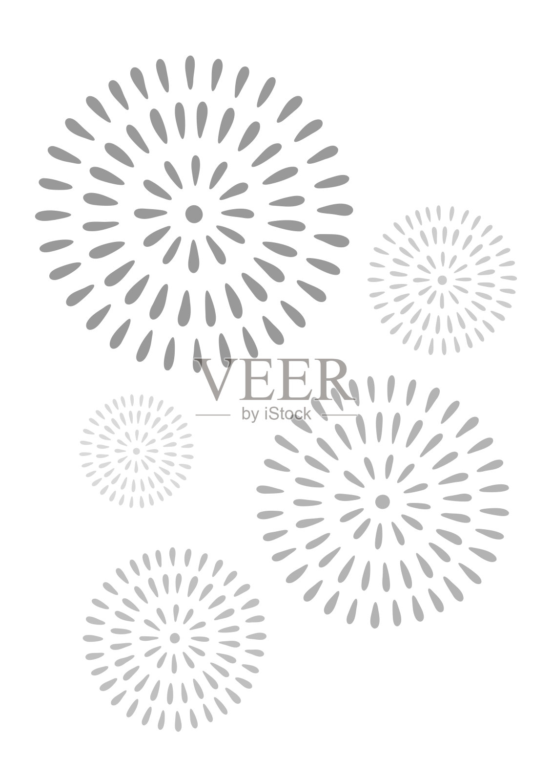 节日传单和邀请函上的白色竖背景散落的烟花插画图片素材