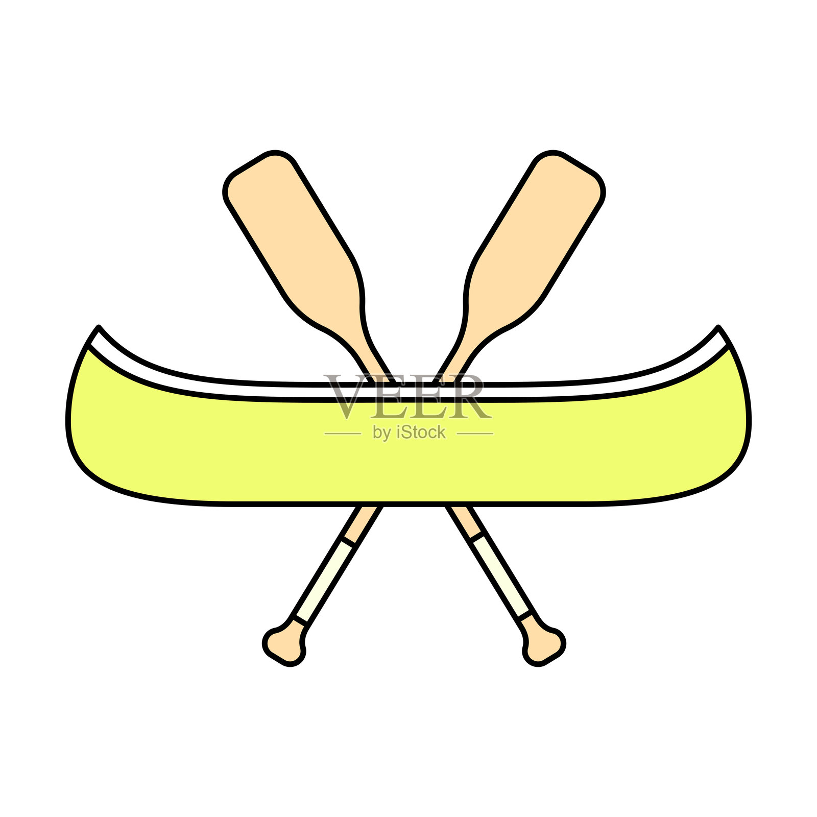 独木舟图标插画图片素材