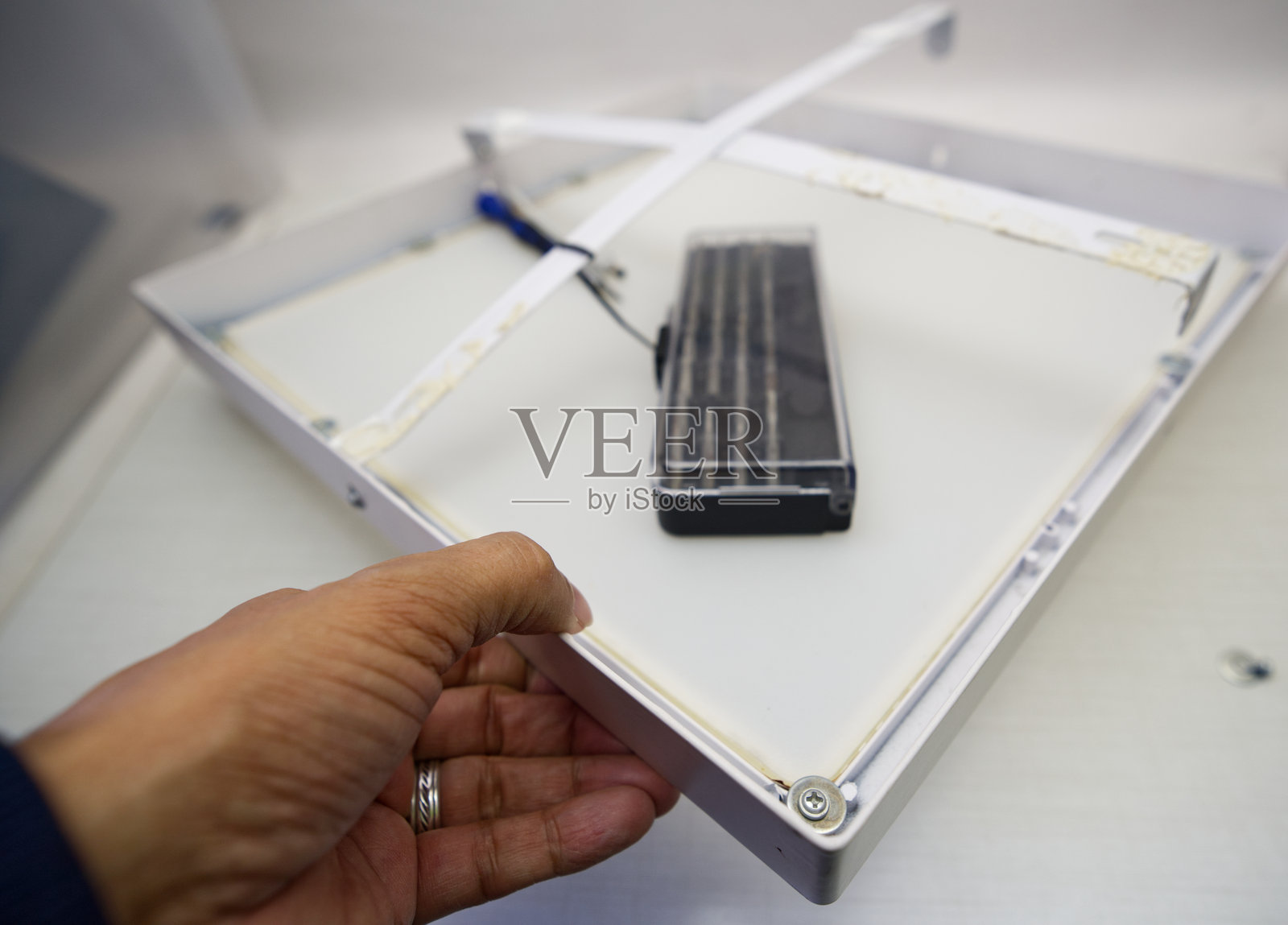 方形和圆形E27类型LED灯泡照片摄影图片