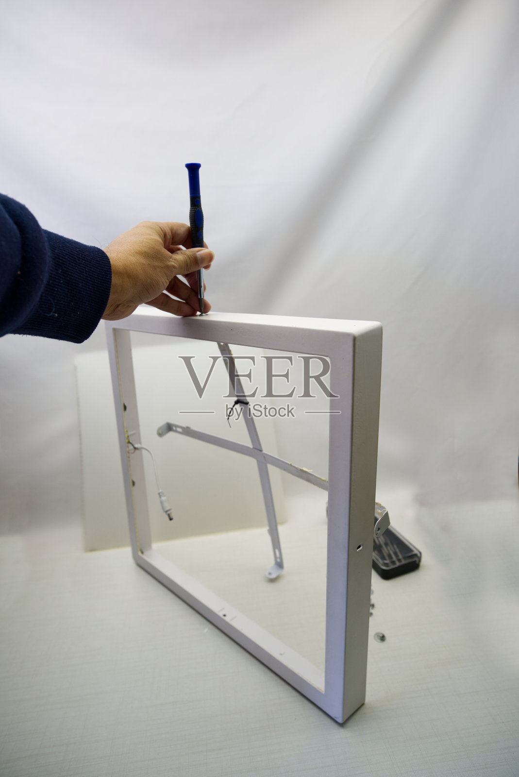 方形和圆形E27类型LED灯泡照片摄影图片