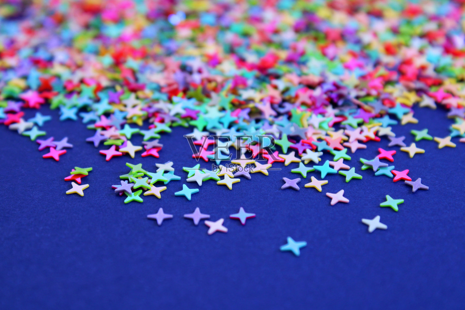 许多小而多彩的星星照片摄影图片