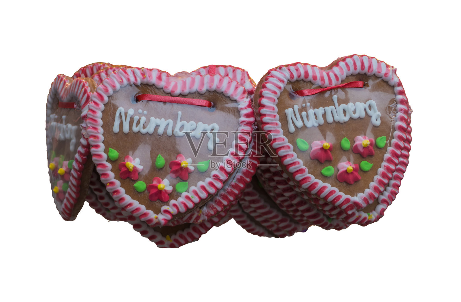 纽伦堡的姜饼心形饼干照片摄影图片