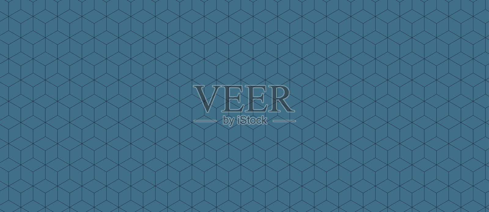 无缝几何图案，蓝色立方体重复排列。适用于图形设计、网页设计、纺织印刷和演示文稿的多功能背景。具有精致的美感。插画图片素材