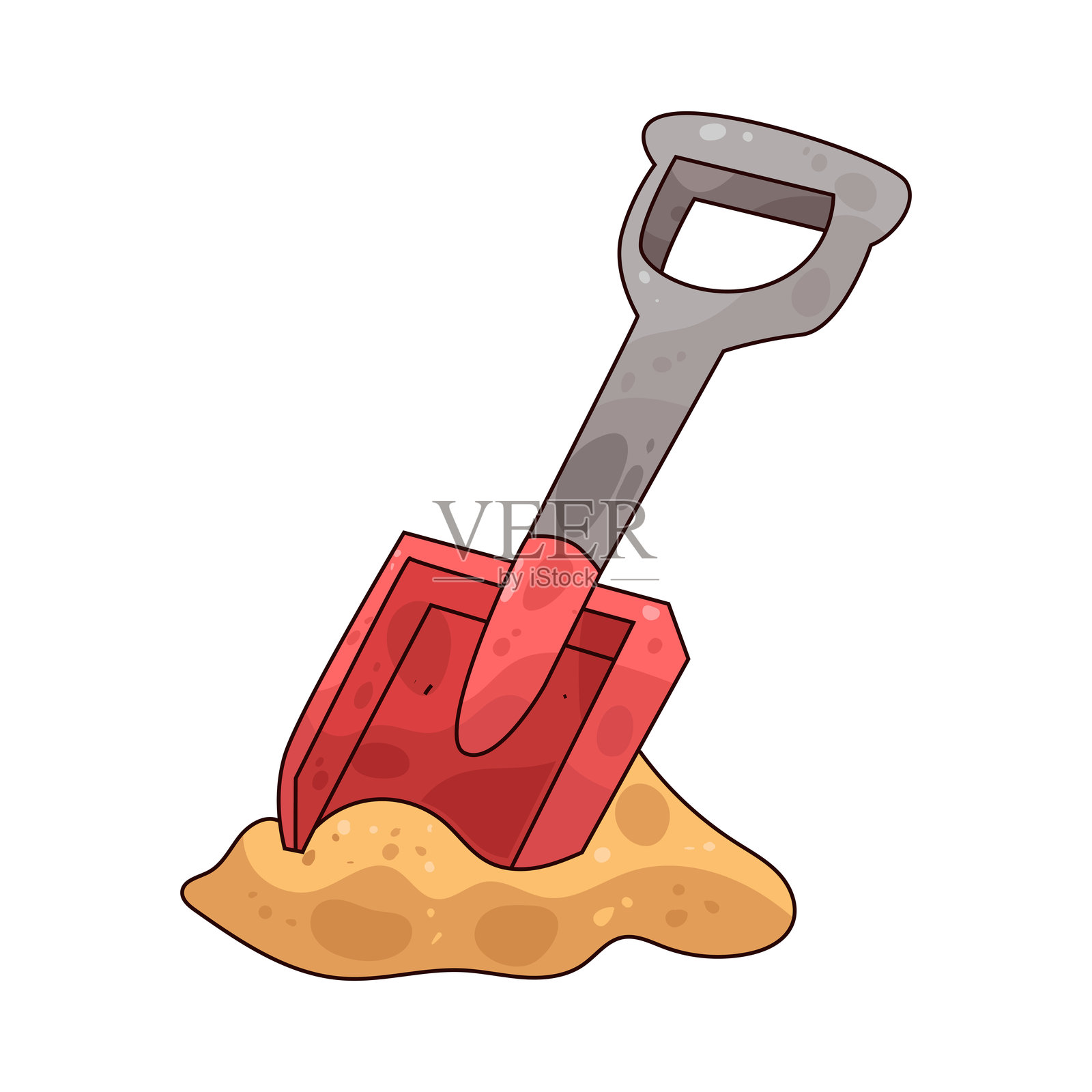 沙铲插画图片素材