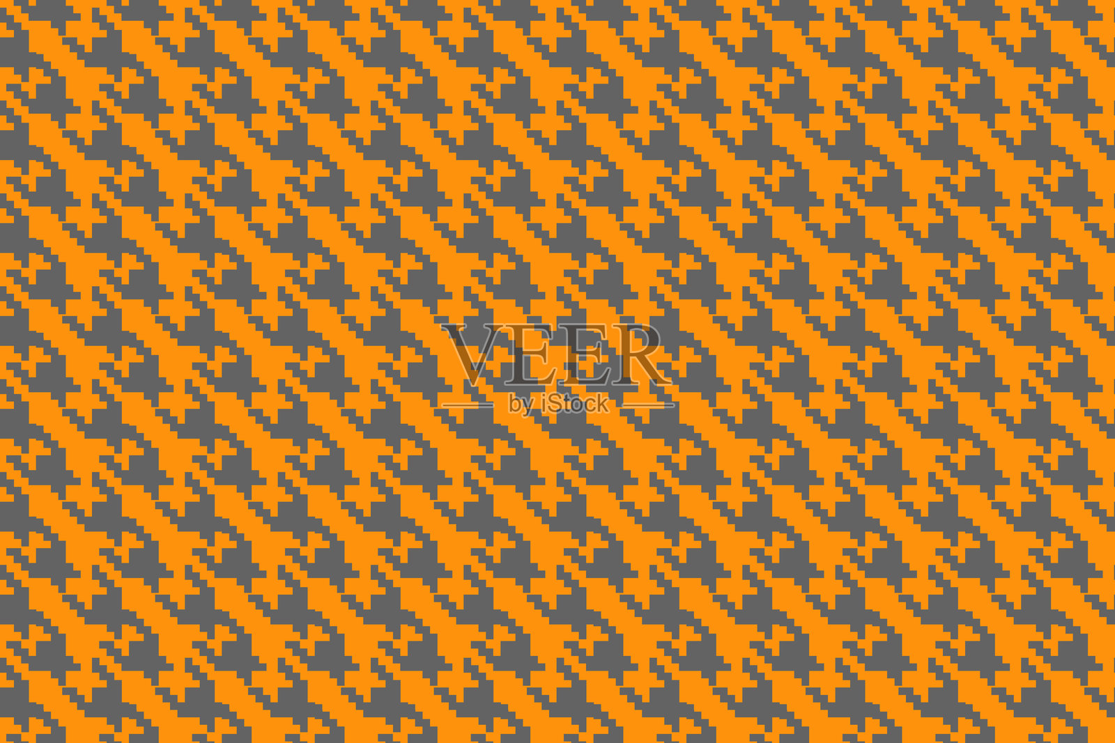 几何千鸟格红色无缝图案，带有小鸡脚装饰。单色图形设计。现代简约风格的方形背景。用于面料和纺织品的矢量棋盘图案。插画图片素材