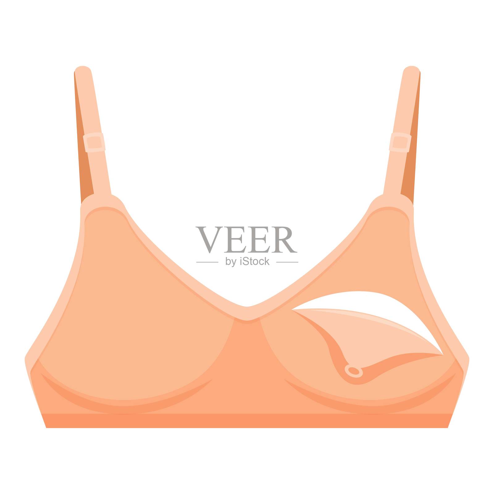 舒适的哺乳文胸，方便哺乳妈妈轻松喂养插画图片素材