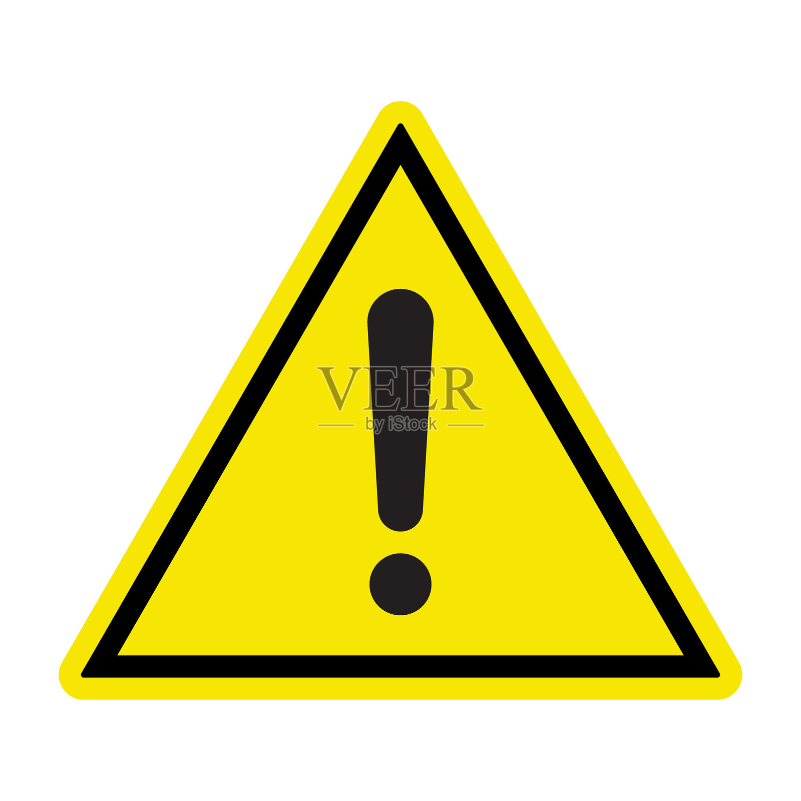 危险标志，危险图标。带感叹号的黄色三角形标志。插画图片素材