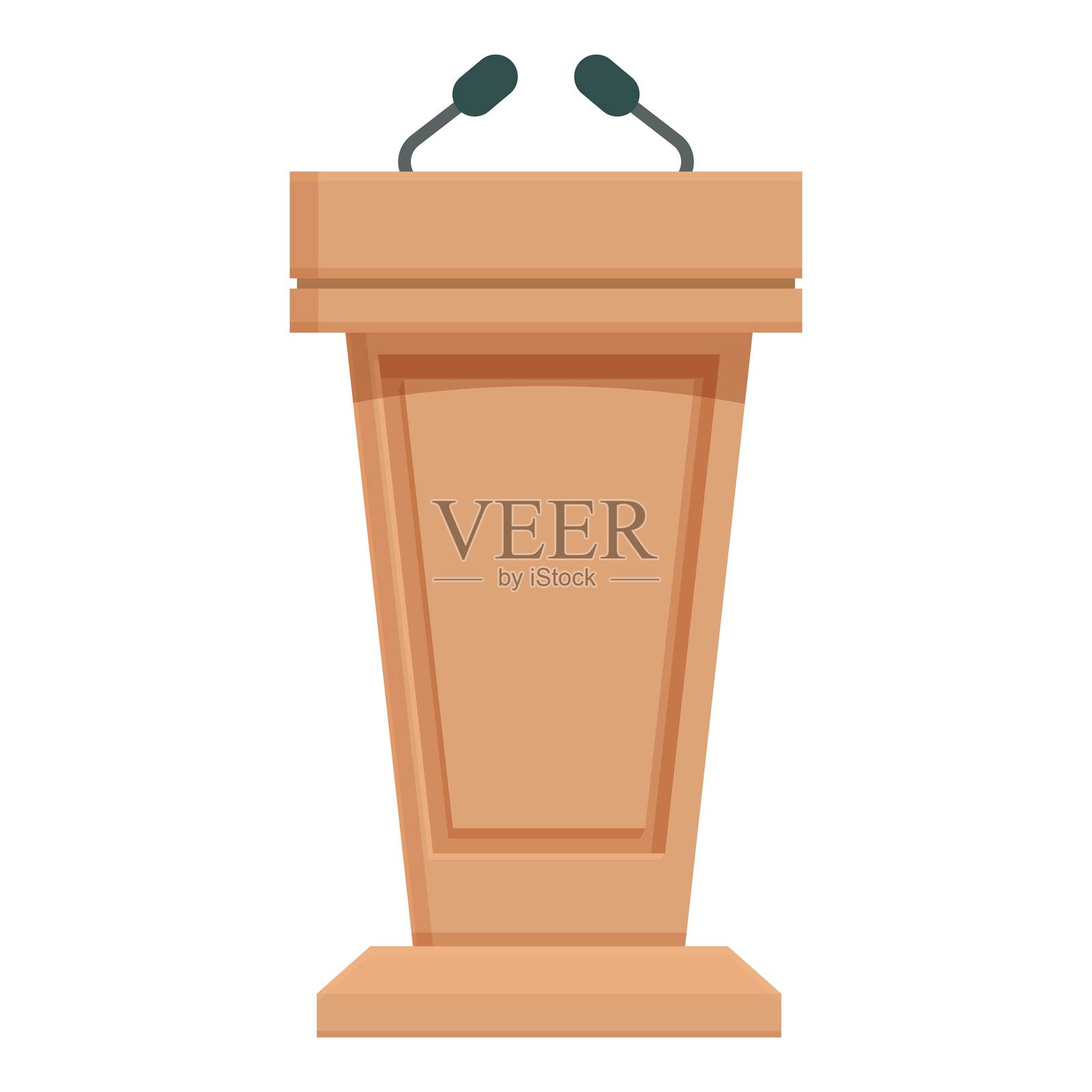 会议讲台图标卡通矢量。演讲者或演说家插画图片素材