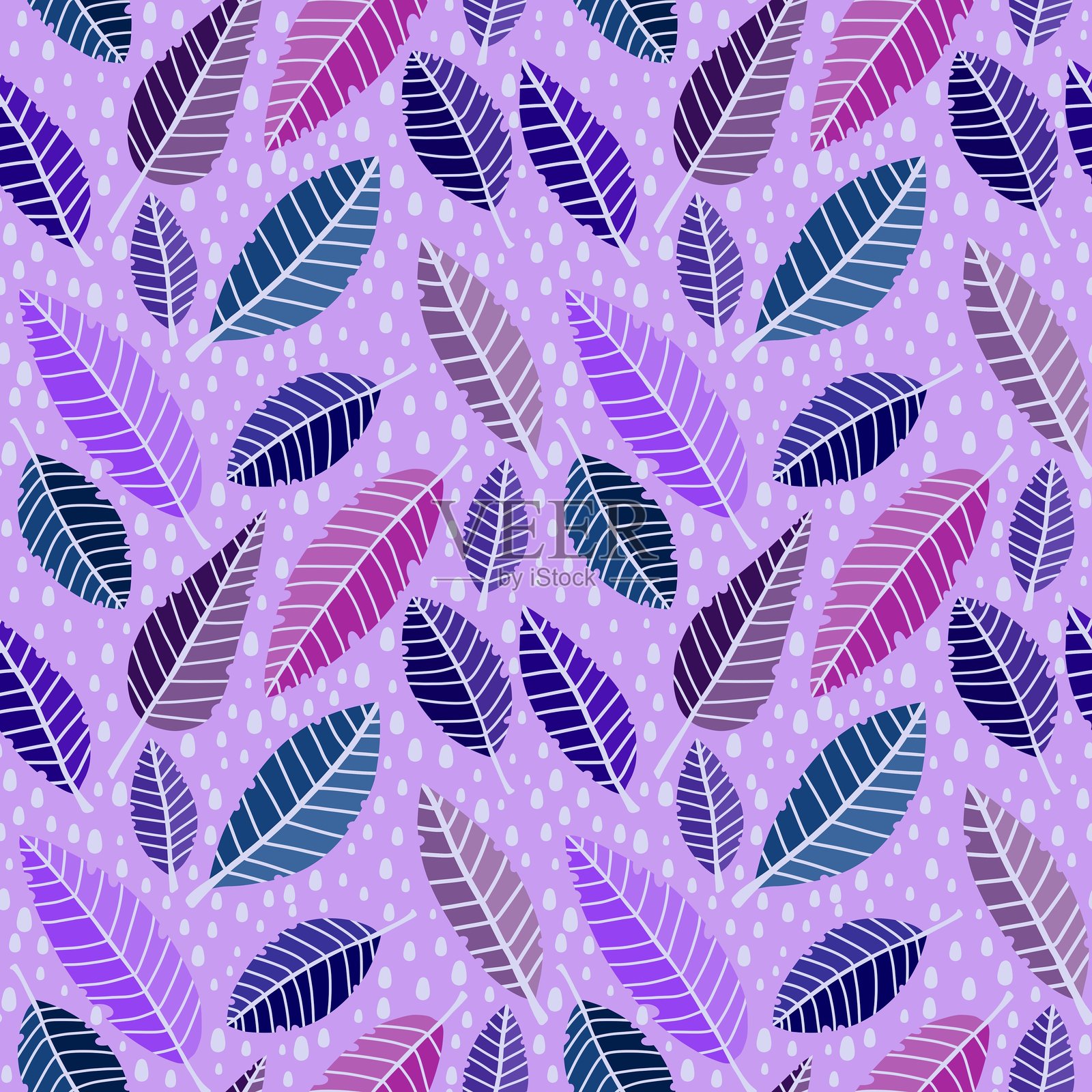 无缝秋季印花，带有叶子或羽毛图案，适用于面料和纺织品插画图片素材