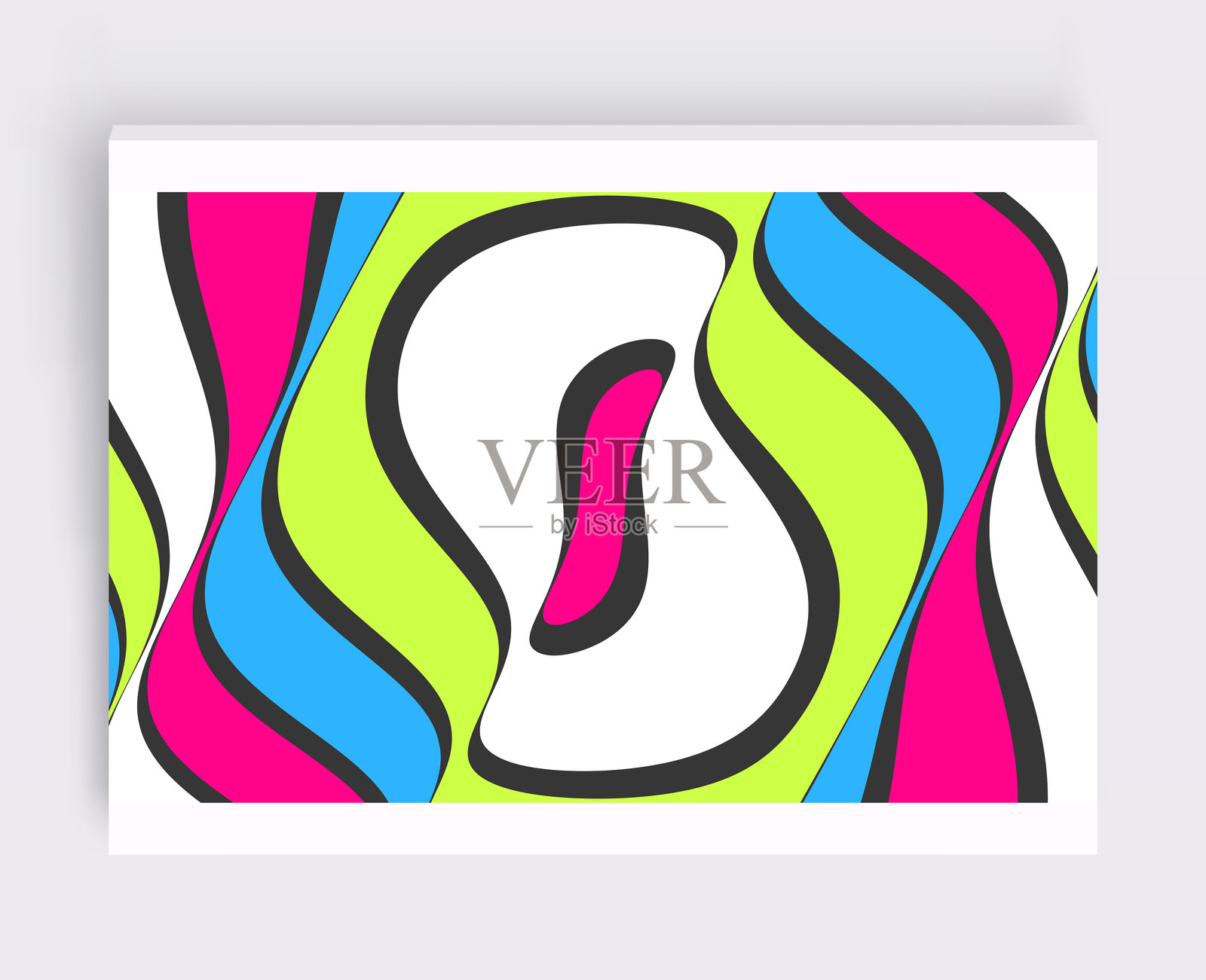 封面设计模板。带有视觉错觉的图案。抽象条纹背景与涟漪效果。矢量插图。插画图片素材