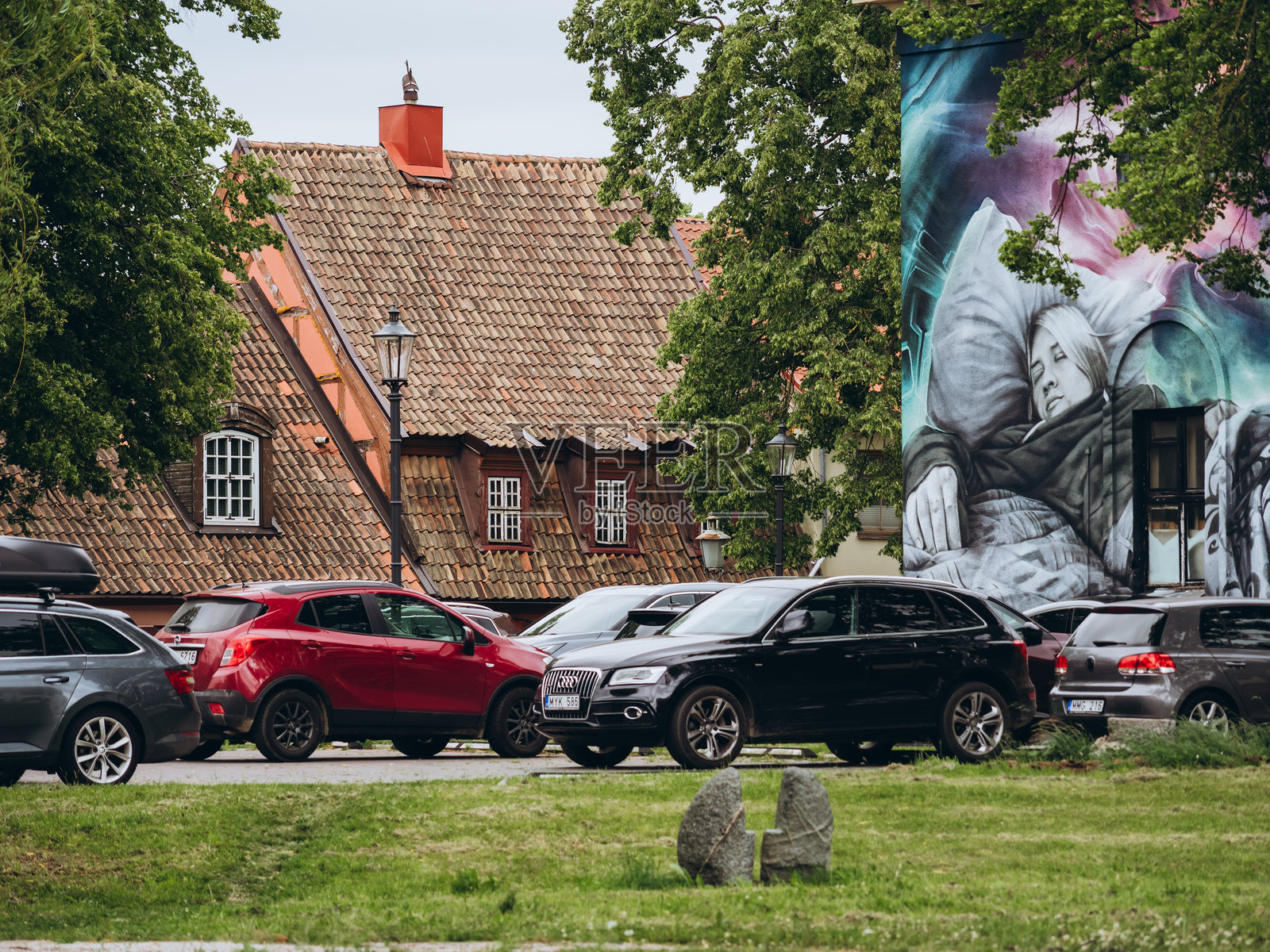 克莱佩达市中心的古老建筑照片摄影图片