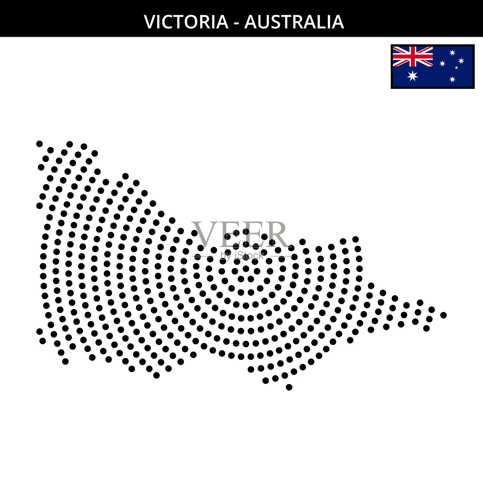 澳大利亚维多利亚州的大圆点地图插画图片素材