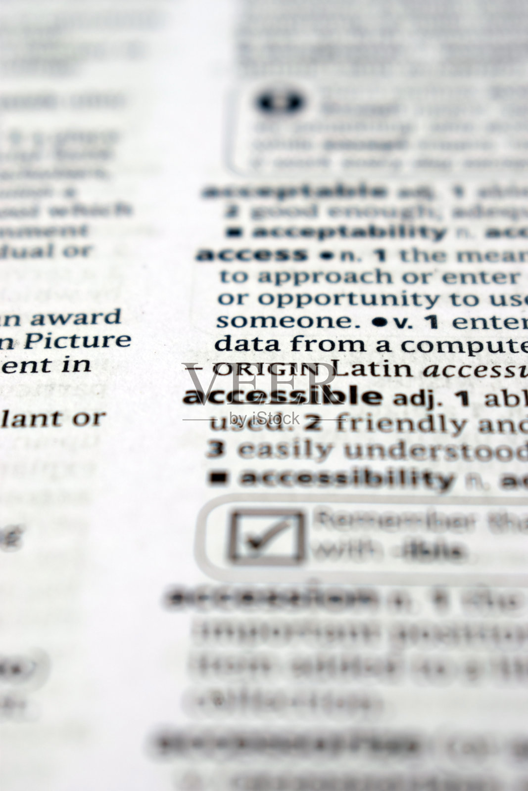 印刷文字的英语定义词典 - 近距离可接触的特写照片摄影图片