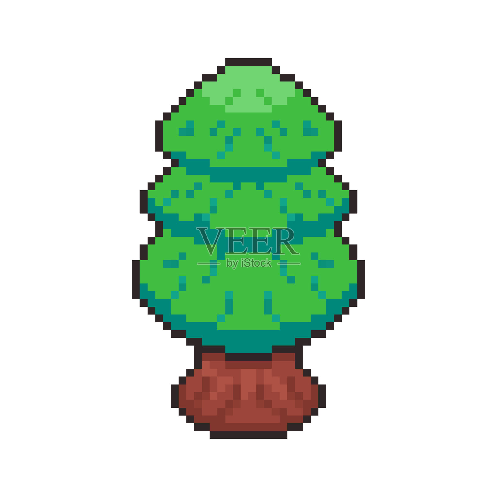 像素艺术树木游戏资产设计插画图片素材