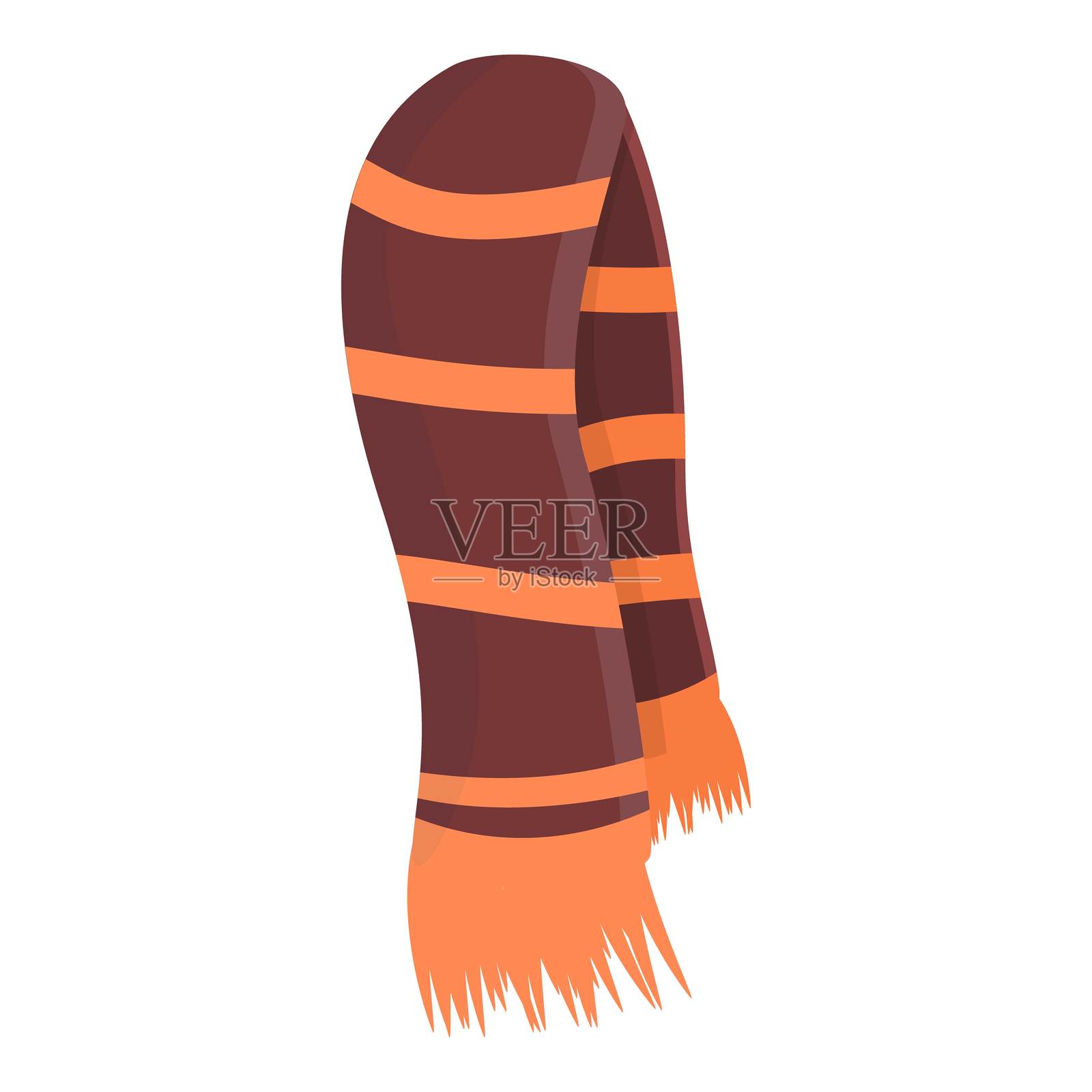 冬季围巾图标，卡通风格插画图片素材