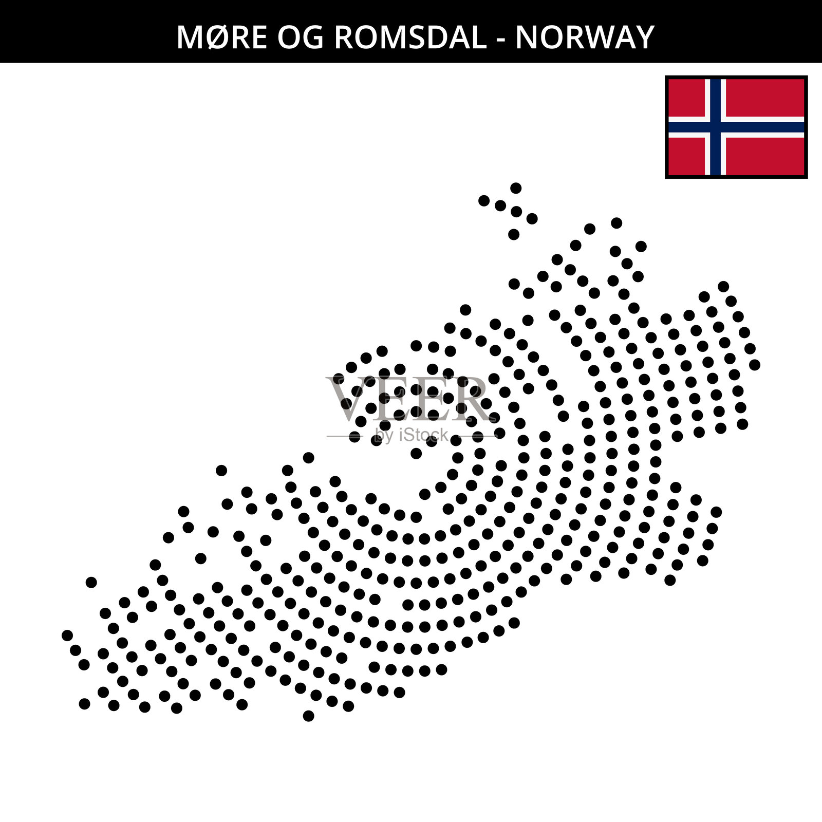 挪威摩尔和罗姆斯达尔的大圆点地图插画图片素材