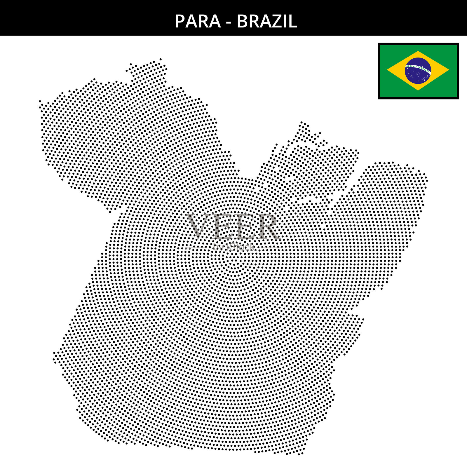 巴西帕拉州的小圆点地图插画图片素材