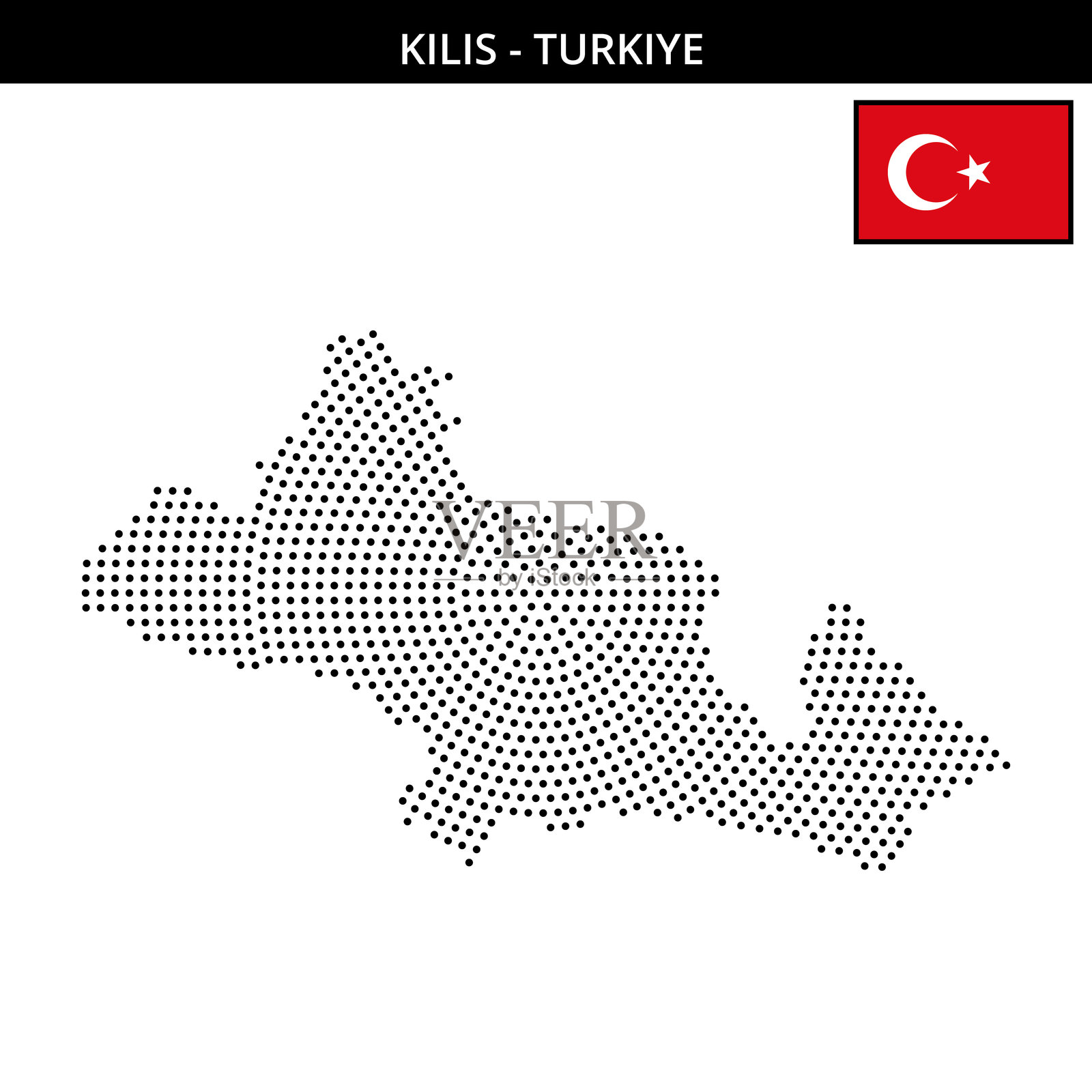 土耳其基利斯的中等圆形点状地图插画图片素材