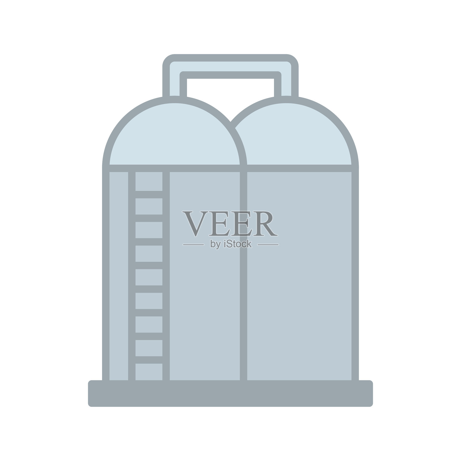 工业粮仓储存的彩色图标。插画图片素材