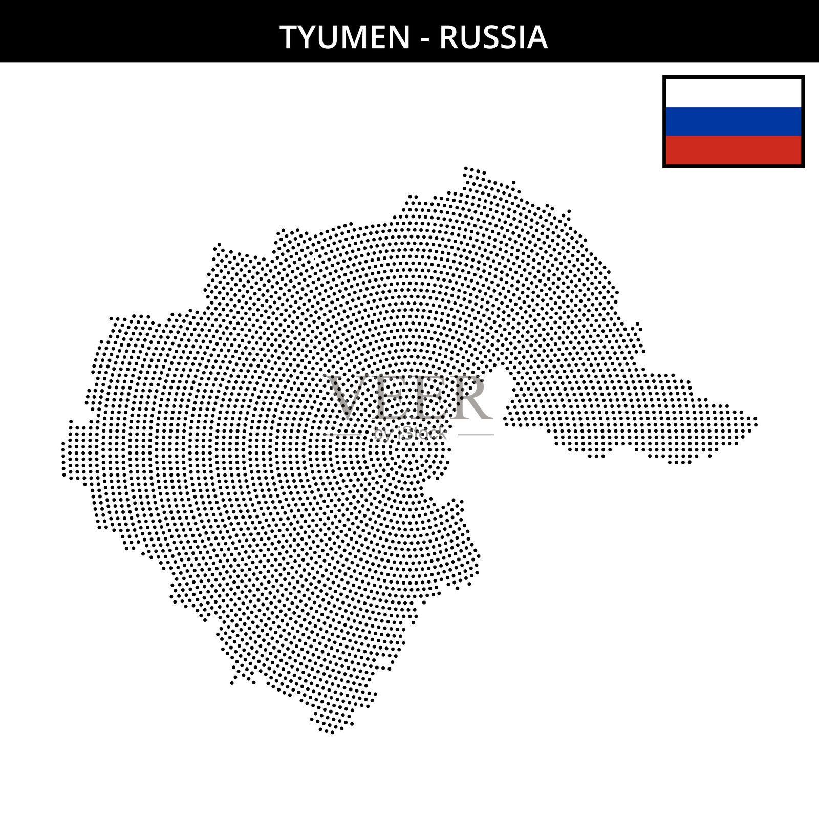俄罗斯秋明的小圆点地图插画图片素材