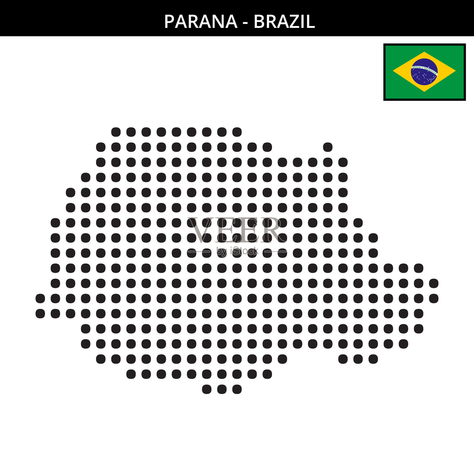 巴西巴拉那州的大圆点地图插画图片素材