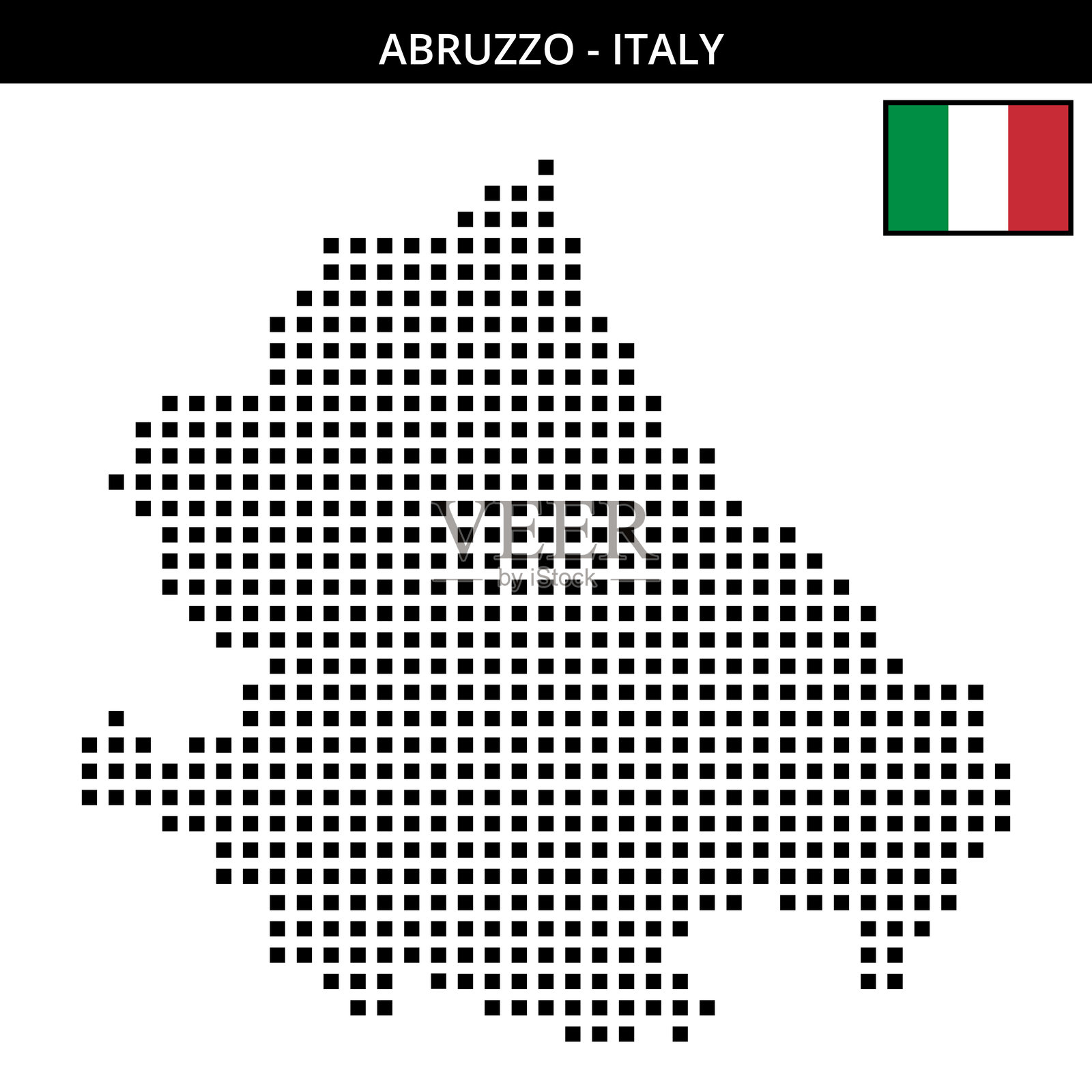 意大利阿布鲁佐的大方格点状地图插画图片素材