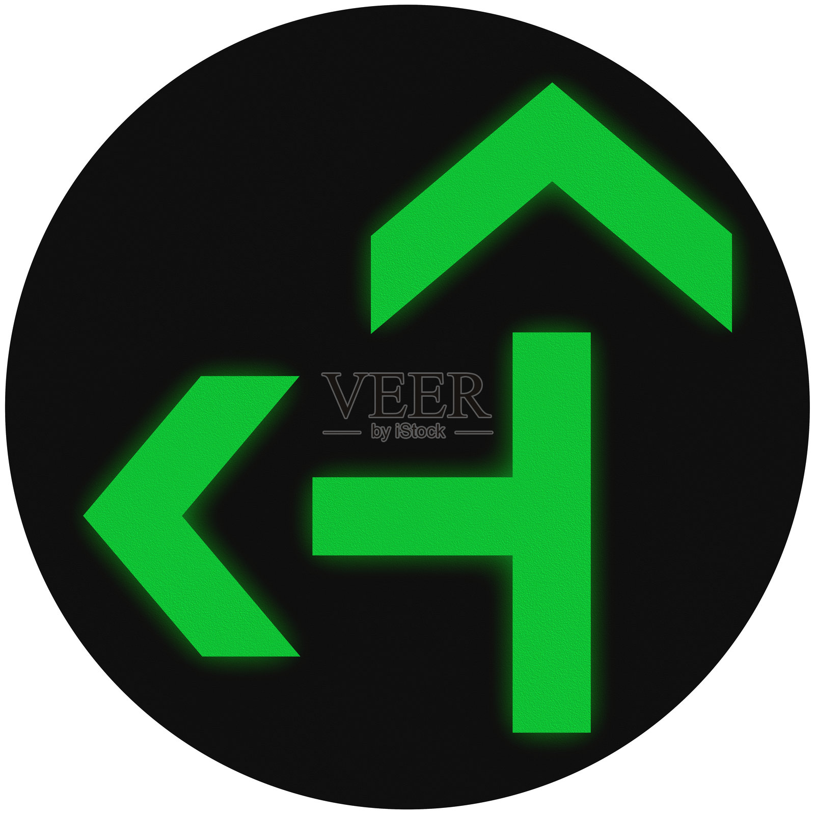 德国的交通信号 - 左侧和直行的绿色交通灯插画图片素材