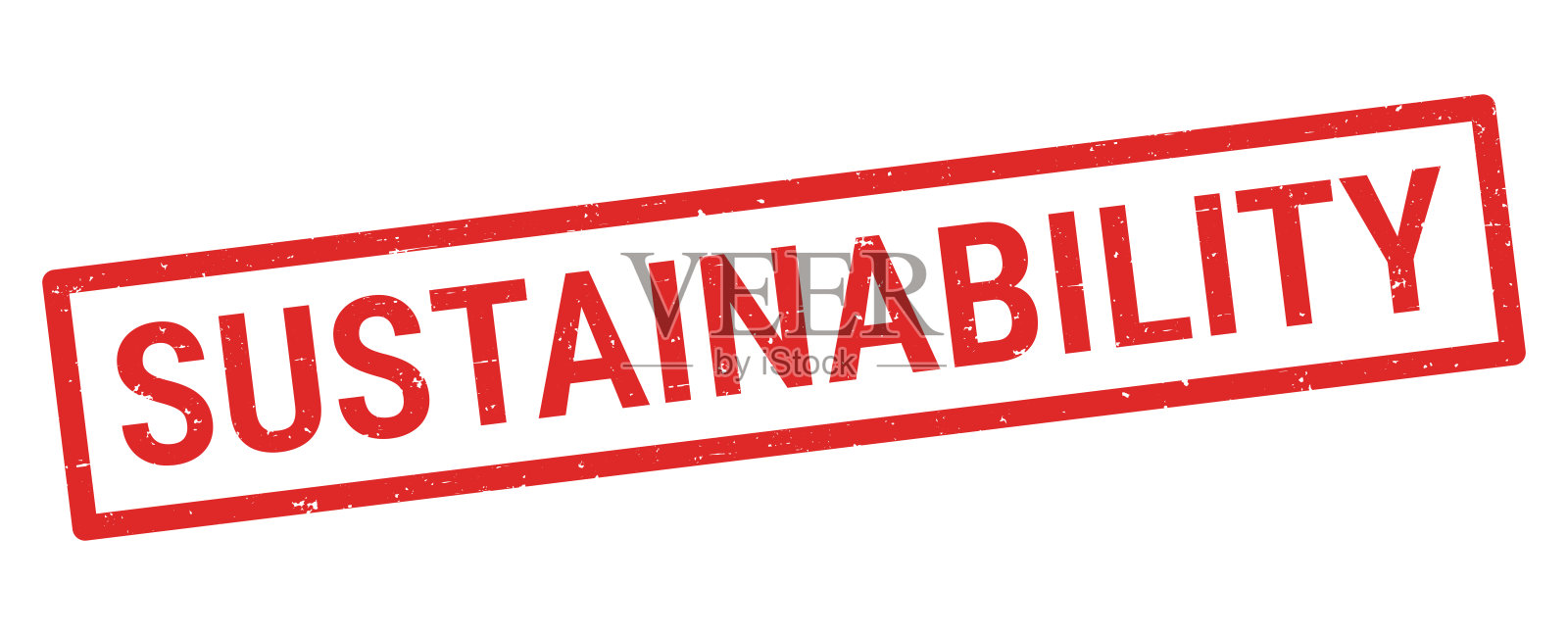 可持续性 - 红色橡胶印章在白色背景上插画图片素材