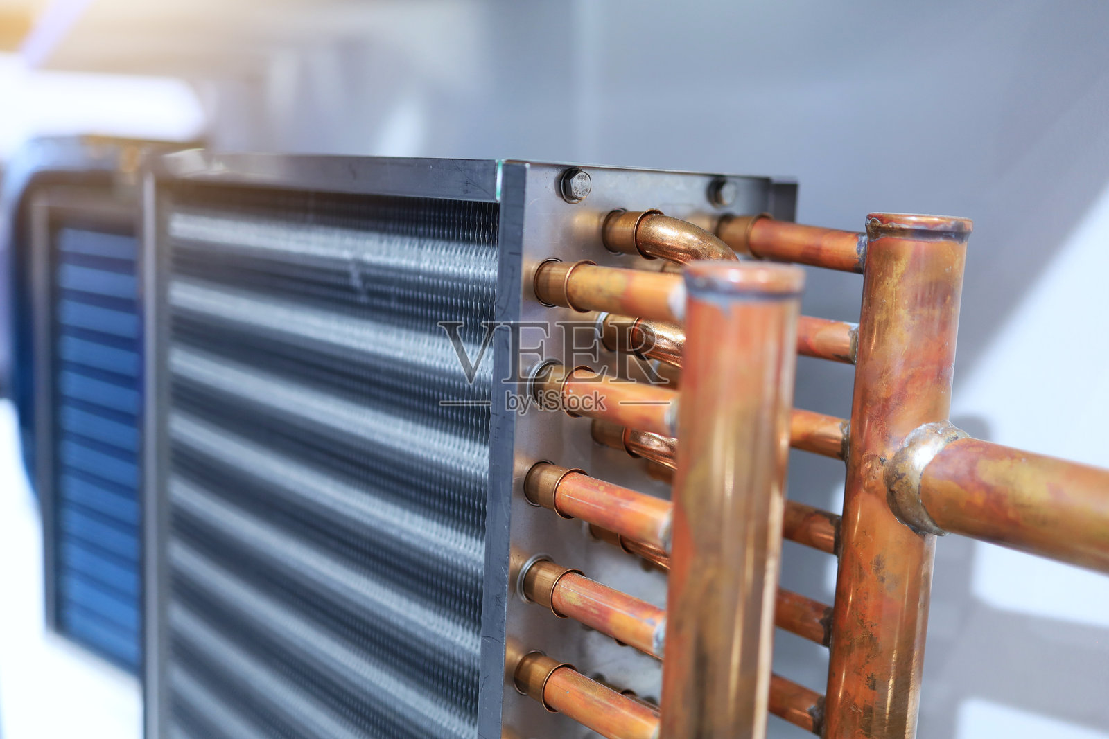 铜管热交换器照片摄影图片