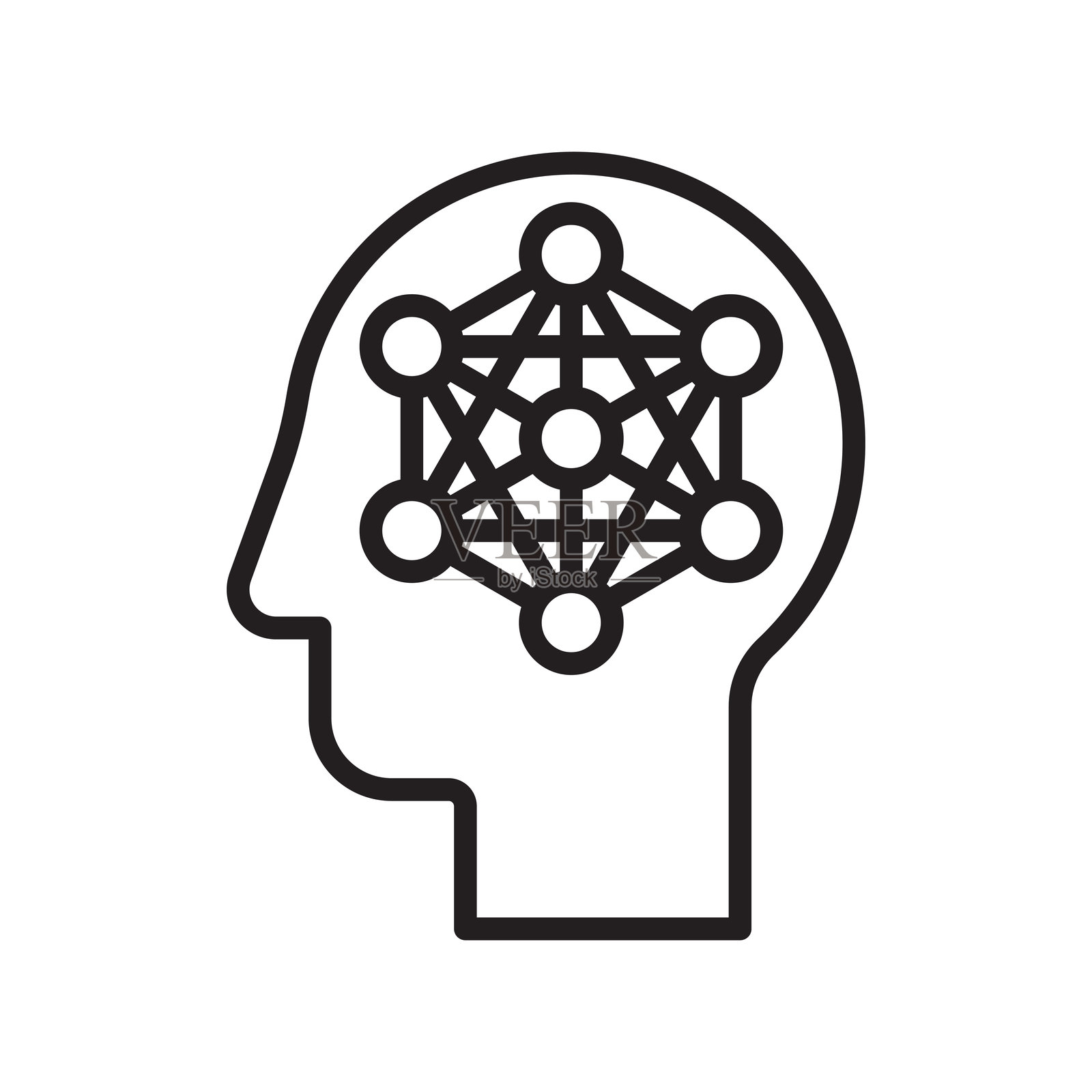 可编辑的人工智能决策树图标插画图片素材