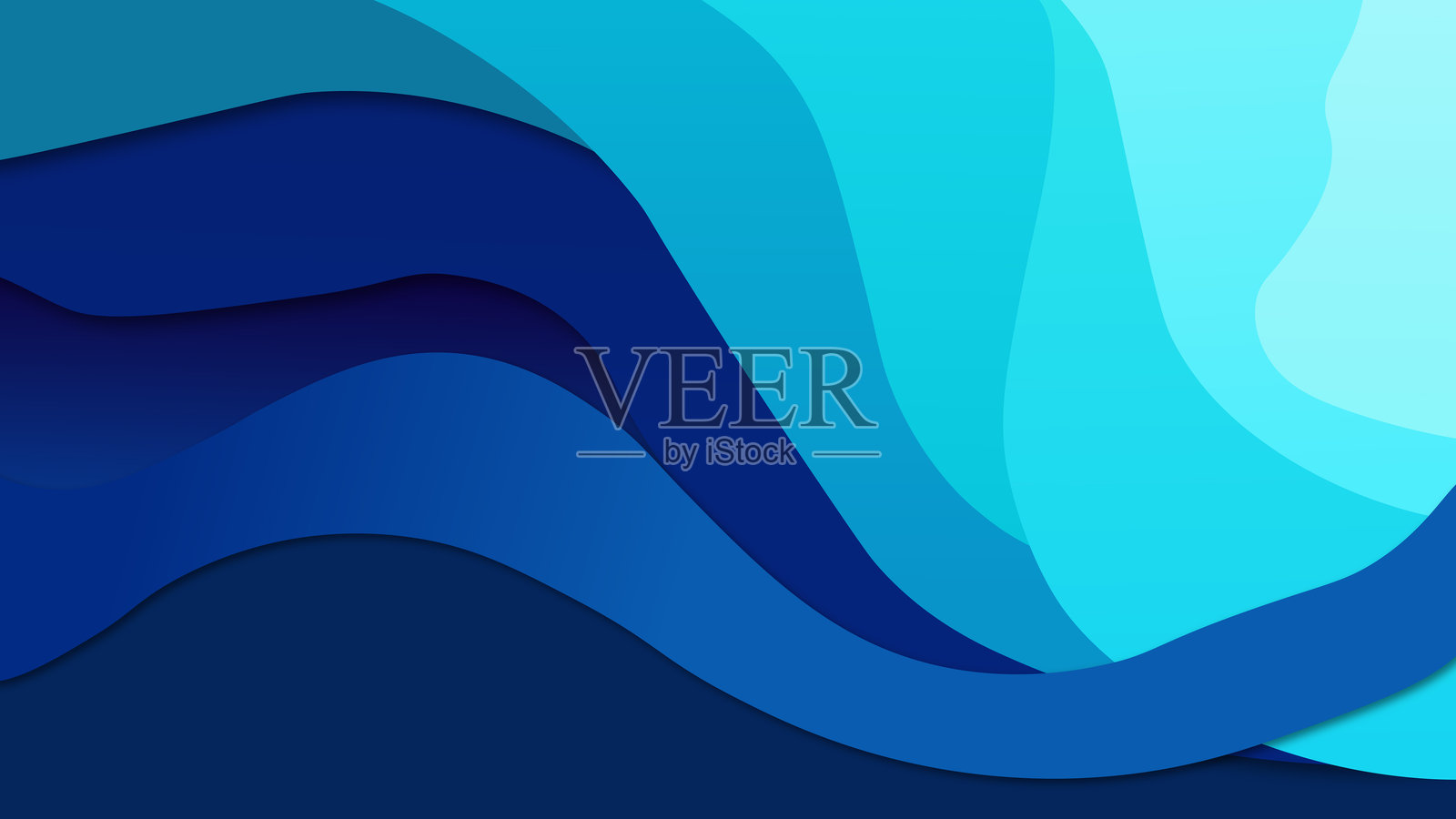 现代优雅设计元素的抽象蓝色波浪背景照片摄影图片