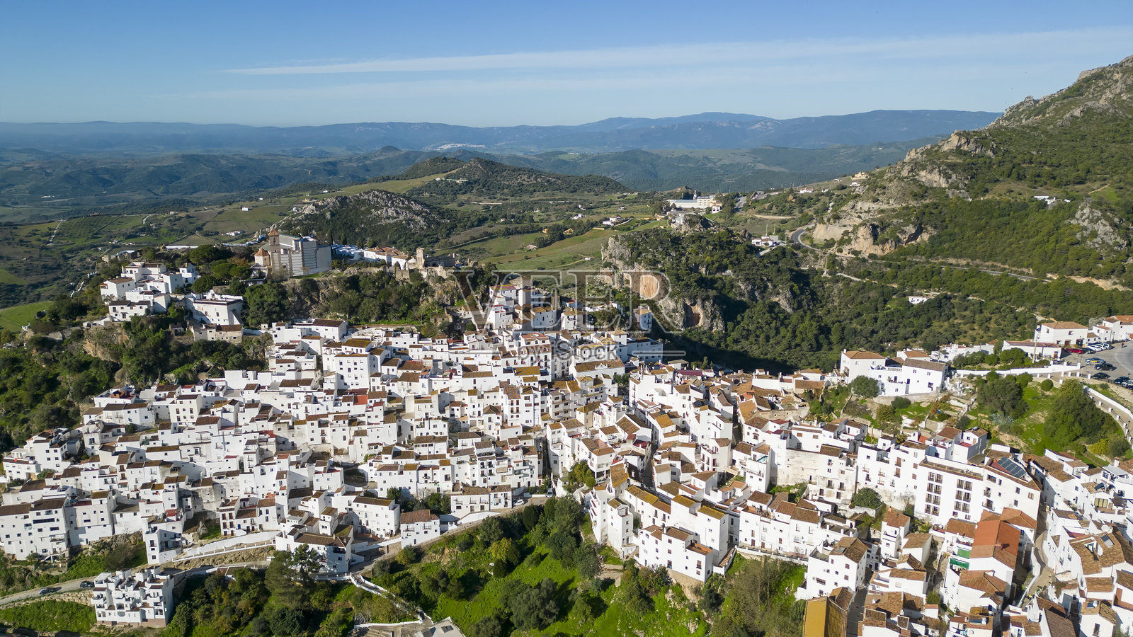 安达卢西亚马拉加省美丽的卡萨雷斯市景照片摄影图片