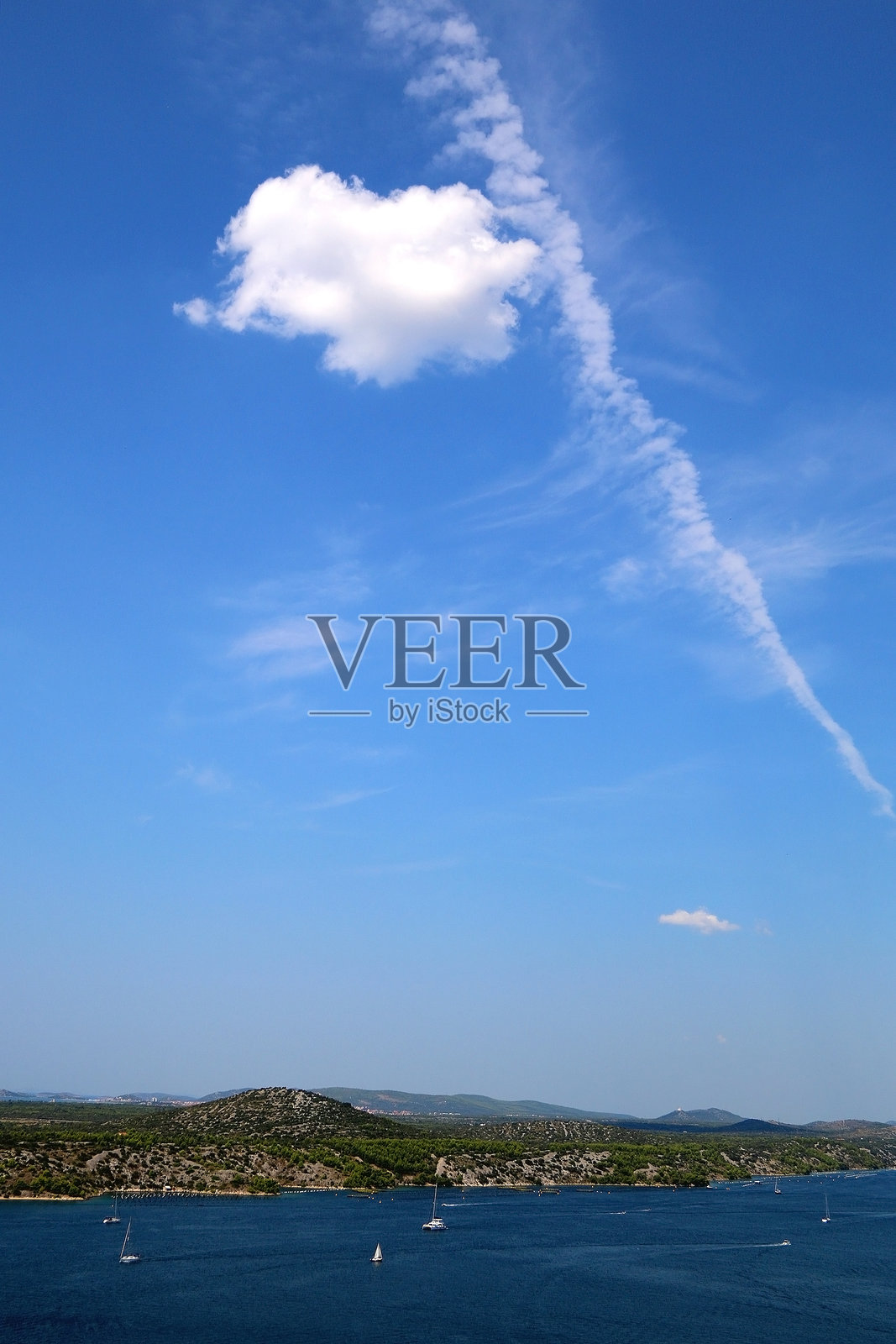 克罗地亚希贝尼克的鸟瞰图照片摄影图片