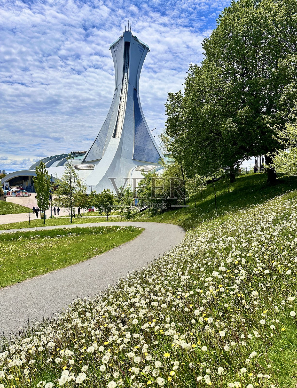 蒙特利尔奥林匹克公园的塔(加拿大魁北克省)照片摄影图片